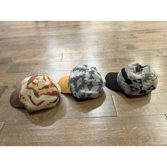 Lot Of 3 Pukka Mens Wool Blend “JD” Adjustable Strapback Hat Baseball Cap NWOT - Picture 4 of 7